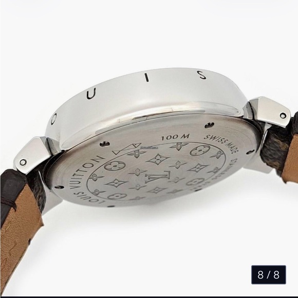 ⌚ Louis Vuitton Tambour GM Monogram Steel Watch – 39mm Brown - Picture 8 of 9